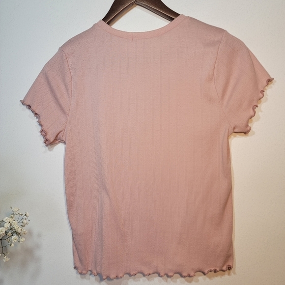 NEW pink Gaze crop top frilly Size medium - Picture 8 of 8